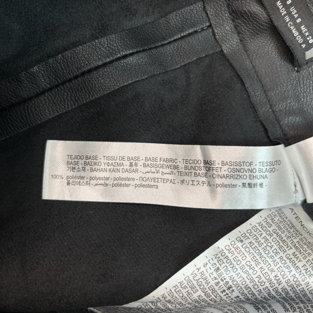 Zara Skinny‎ Pants Small Black Faux Leather Side Zip - Picture 8 of 8